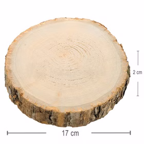 Holzscheibe Baumscheibe Deko Hochzeit 1 Stück 17 cm Tisch-Deko Geburtstag Basteln DIY Winter Weihnachtszeit Tischdekoration
