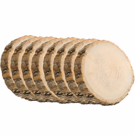 Holzscheibe Baumscheiben-Set Deko Hochzeit 8 Stück 17 cm Tisch-Deko DIY Basteln Geburtstag Advent Jahreszeiten Ostern Holzscheibe Holzstamm Dekoration
