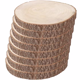 Holzscheibe Baumscheiben-Set Deko Hochzeit 8 Stück 34 cm Tisch-Deko DIY Basteln Geburtstag Advent Jahreszeiten Ostern Holzscheibe Holzstamm Dekoration