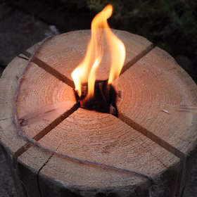 4x Schwedenfeuer 47 x 18 cm naturbelassenes Holz 120 min Brenndauer Outdoor 4 Stück Naturholz Garten Grillen Sommerparty