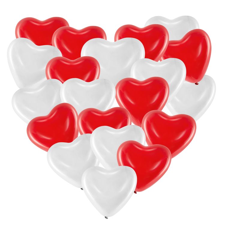 Herz Luftballons rot & weiß Ø 40,6 cm 20 Stück Ballon Hochzeit Verlobung Valentinstag Herz Luftballons rot & weiß Ø 40,6 cm 20 Stück Ballon Hochzeit Verlobung Valentinstag Muttertag Liebeserklärung Wedding Hochzeits-Deko Ballons zur Trauung fliegen lassen Ballonflugkarten zur Hochzeit