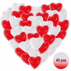 Herz Luftballons XXL 40 Stück Ø 40,6 cm Party-Deko Hochzeit Verlobung Muttertag Liebeserklärung Wedding Hochzeits-Deko Ballons zur Trauung fliegen lassen Ballonflugkarten zur Hochzeit Rote & Weiße Herz Luftballons XXL 40 Stück Ø 40,6 cm Party-Deko Hochzeit Verlobung Muttertag Liebeserklärung Wedding Hochzeits-Deko Ballons zur Trauung fliegen lassen Ballonflugkarten zur Hochzeit