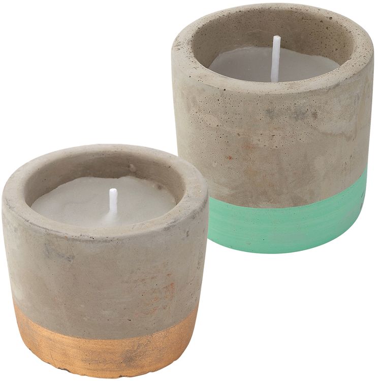 Partykerze klein mit Betonoptik - Goldfinish