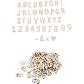 Unbearbeitete Holz Buchstaben & Zahl 120 Stück Deko DIY Basteln Heimwerken Geschenkidee Weihnachten Basteln mit Holz 