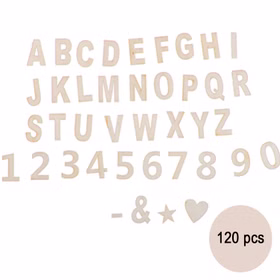 Unbearbeitete Holz Buchstaben & Zahl 120 Stück Deko DIY Basteln Heimwerken Geschenkidee Weihnachten Basteln mit Holz 