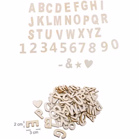 Unbearbeitete Holz Buchstaben & Zahl 120 Stück Deko DIY Basteln Heimwerken Geschenkidee Weihnachten Basteln mit Holz 