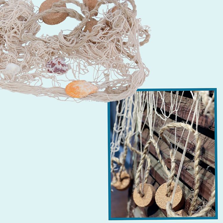 Dekoratives Fischernetz Out of the Blue 150 x 100 cm maritime Deko Tischdeko Dekor für Party Home Wohnzimmer Bad Wanddekoration