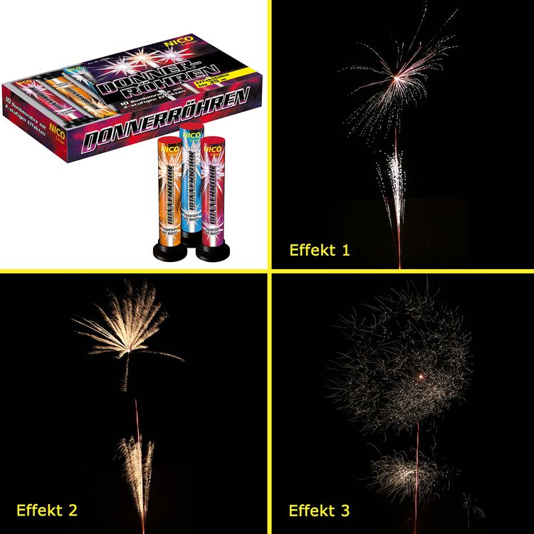 Donnerröhren 10er Schachtel Feuerwerk Bombetten von Nico