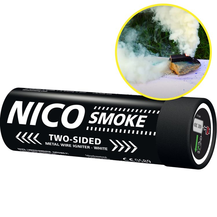 Nico Doppelsmoke Weiß mit Reißzünder 50 Sek. Nico Doppelsmoke Weiß mit Reißzünder 50 Sek.