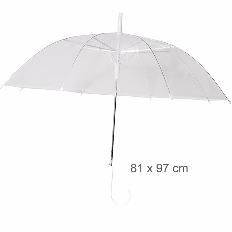 Durchsichtiger Regenschirm transparent Festival Hochzeit Ø 97cm mit Automatik Brautschirm Trauung Hochzeits-Zubehör Deko Durchsichtiger Regenschirm transparent Festival Hochzeit Ø 97cm mit Automatik Brautschirm Trauung Hochzeits-Zubehör Deko