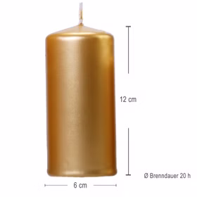 Stumpenkerze 6 Stück Gold Weihnachten Hochzeit Stumpenkerze 6 Stück Gold Weihnachten Hochzeit