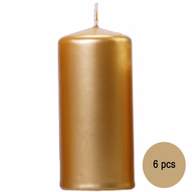 Stumpenkerze 6 Stück Gold Weihnachten Hochzeit Stumpenkerze 6 Stück Gold Weihnachten Hochzeit