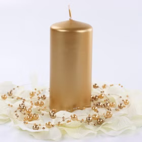 Stumpenkerze 6 Stück Gold Weihnachten Hochzeit Stumpenkerze 6 Stück Gold Weihnachten Hochzeit