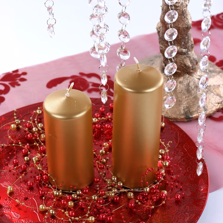 Stumpenkerze 6 Stück Gold Weihnachten Hochzeit Stumpenkerze 6 Stück Gold Weihnachten Hochzeit