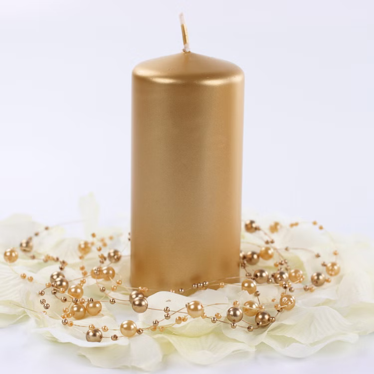 Stumpenkerze 6 Stück Gold Weihnachten Hochzeit Stumpenkerze 6 Stück Gold Weihnachten Hochzeit