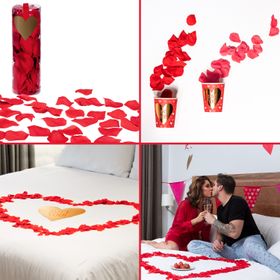 Rote Rosenblätter 288 Stück Streudeko Hochzeit 3,5 cm Tischdeko Party-Zubehör Verlobung Valentinstag Liebesbeweis Dekoideen I love you