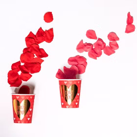 Rote Rosenblätter 288 Stück Streudeko Hochzeit 3,5 cm Tischdeko Party-Zubehör Verlobung Valentinstag Liebesbeweis Dekoideen I love you