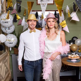 Party Time Party-Set Geburtstag Mottoparty Silvester Tischdeko 47-tlg. Party-Deko Deko Feier Mottoparty Celebrate
