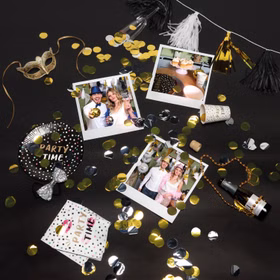 Party Time Party-Set Geburtstag Mottoparty Silvester Tischdeko 47-tlg. Party-Deko Deko Feier Mottoparty Celebrate