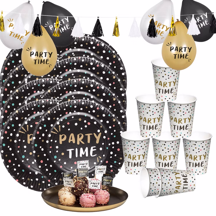 Party Time Party-Set Geburtstag Mottoparty Silvester Tischdeko 47-tlg. Party-Deko Deko Feier Mottoparty Celebrate Party Time Party-Set Geburtstag Mottoparty Silvester Tischdeko 47-tlg. Party-Deko Deko Feier Mottoparty Celebrate