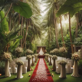 Roter Teppich 450 x 60 cm VIP Party-Zubehör Läufer Hochzeit Geburtstag Blumenkinder Trauung Mottoparty Fasching Karneval Hinweis: KI generiertes Bild