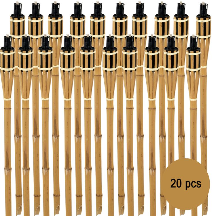 Bambusfackel 20 Stück Gartenfackeln mit Docht 90cm Outdoor-Fackel Deko Bambusfackel 20 Stück Gartenfackeln mit Docht 90 cm lang Outdoor-Fackel Deko Garten-Beleuchtung