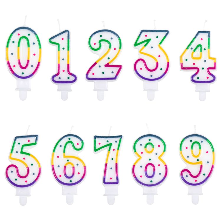 Geburtstagskerze Zahlen 0-9 Zahlenkerze 7,5 cm Kuchen-Deko
