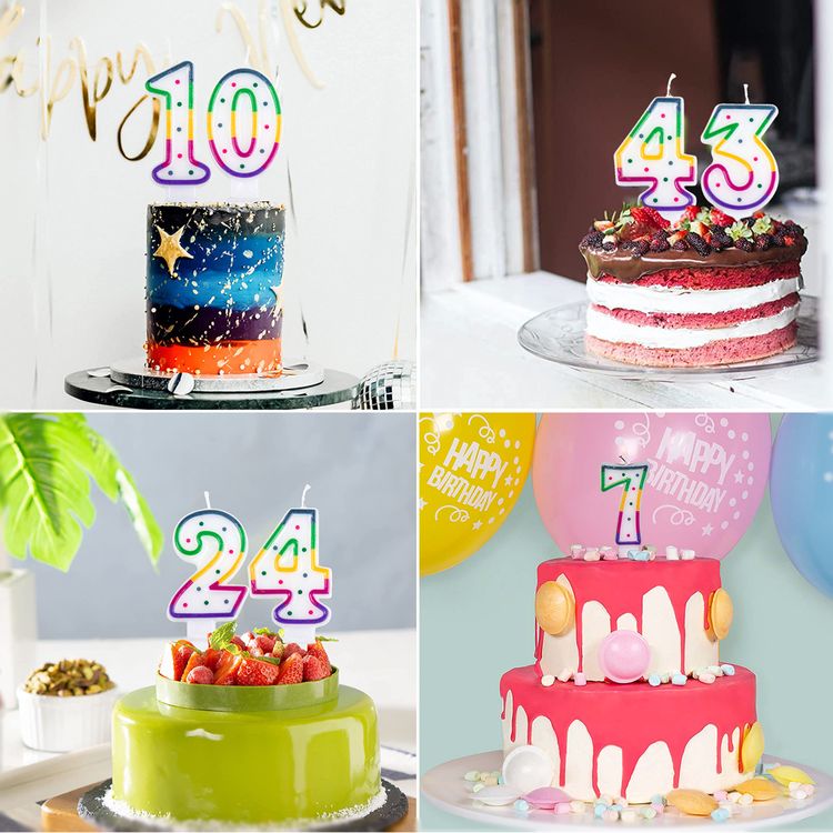 Geburtstagskerze Zahlen 0-9 Zahlenkerze 7,5 cm Kuchen-Deko