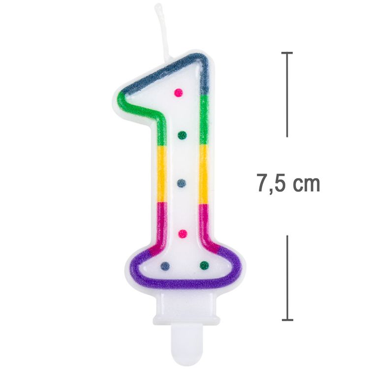 Geburtstagskerze Zahlen 0-9 Zahlenkerze 7,5 cm Kuchen-Deko