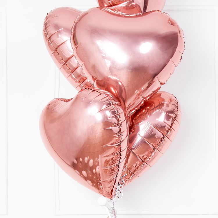Herz Folienballons Roségold 45 cm 10 Stück Hochzeit Valentinstag Party-Deko Herz Folienballons Roségold 45 cm 10 Stück Hochzeit Valentinstag Liebe Geburtstag Party-Deko Ballons Luftballons Dekoration