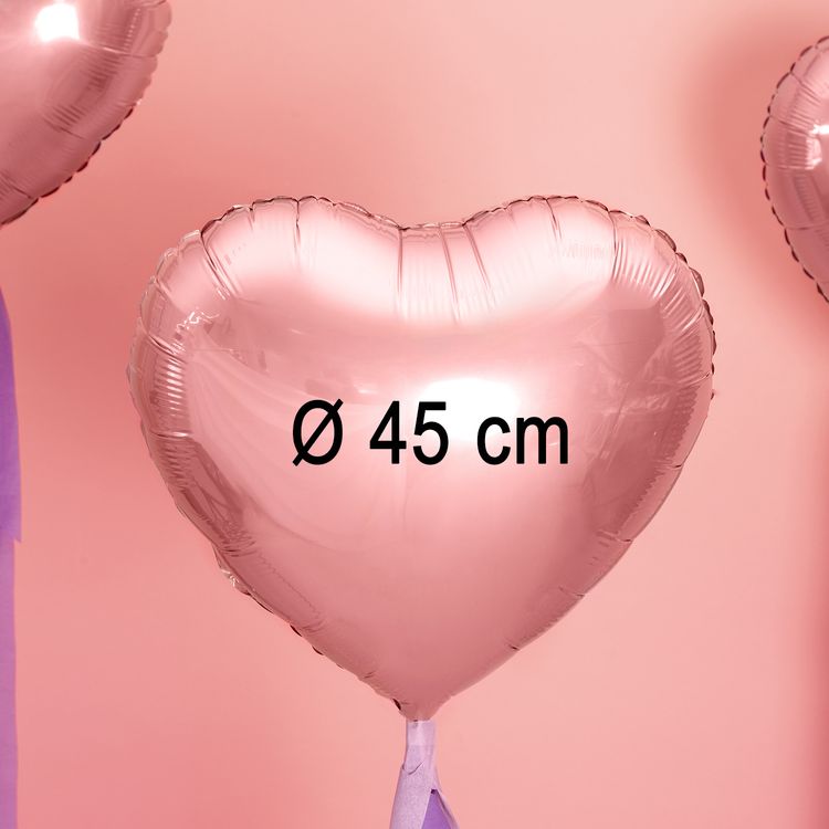 Herz Folienballons Roségold 45 cm 20 Stück Hochzeit Valentinstag Liebe Geburtstag Party-Deko Ballons Luftballons Dekoration