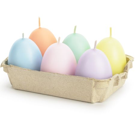 Ostereier Kerzen-Set 6 Stück 7cm hoch pastell Tischdeko Ostern