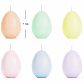Ostereier Kerzen-Set 6 Stück 7cm hoch pastell Tischdeko Ostern Osterfest Eier Kerze Dekoration Kerzenei