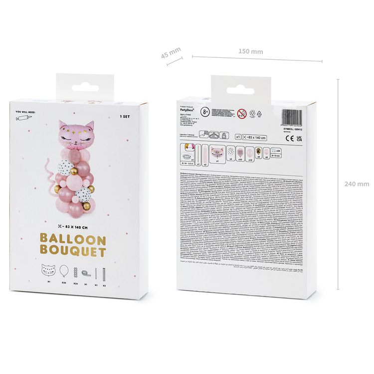 Luftballon Girlande Katze rosa 83 x 140 cm Deko Geburtstag Luftballon Girlande Katze rosa 83 x 140 cm Deko Geburtstag Party-Deko Ballon Dekoration Kinder-Geburtstag Mottoparty Tier-Ballon Bouquet