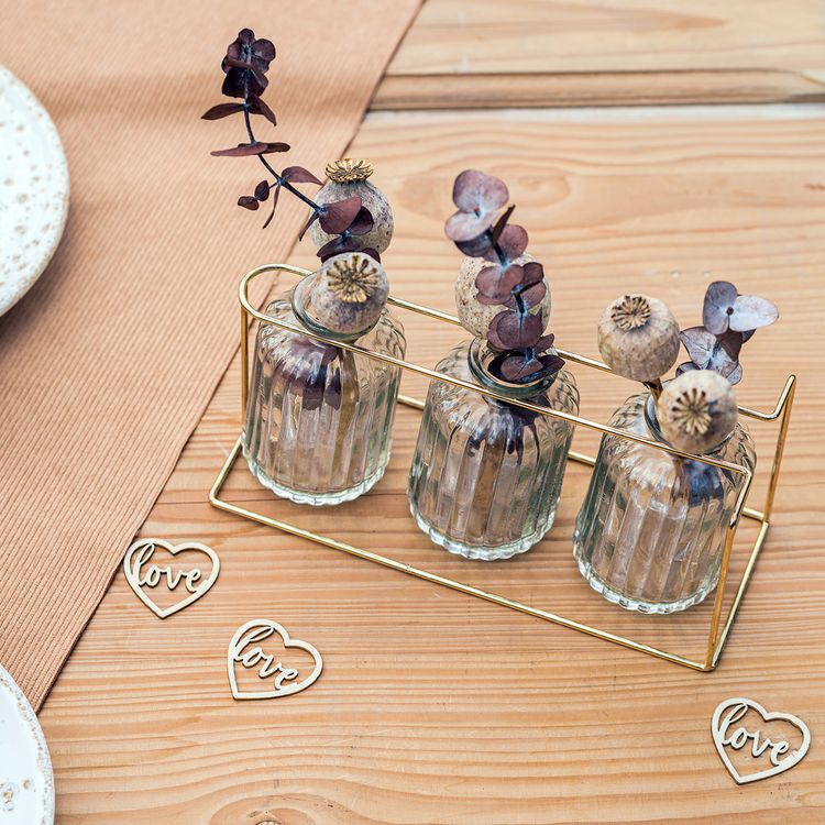 Holzherzen 24 Stück Love klein 4 cm Holzscheiben Streudeko Hochzeit Tisch-Deko Valentinstag Deko Esstisch Party-Deko Geburtstag Liebe Konfetti-Herzen