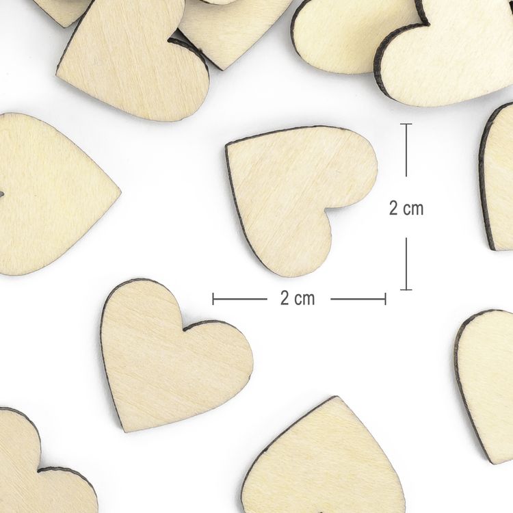 Herzen aus Holz 50 Stück 2 x 2 cm Tisch-Deko Malen & Basteln Streudeko Hochzeit Tisch-Deko Valentinstag Deko Esstisch Party-Deko Geburtstag Liebe Konfetti-Herzen