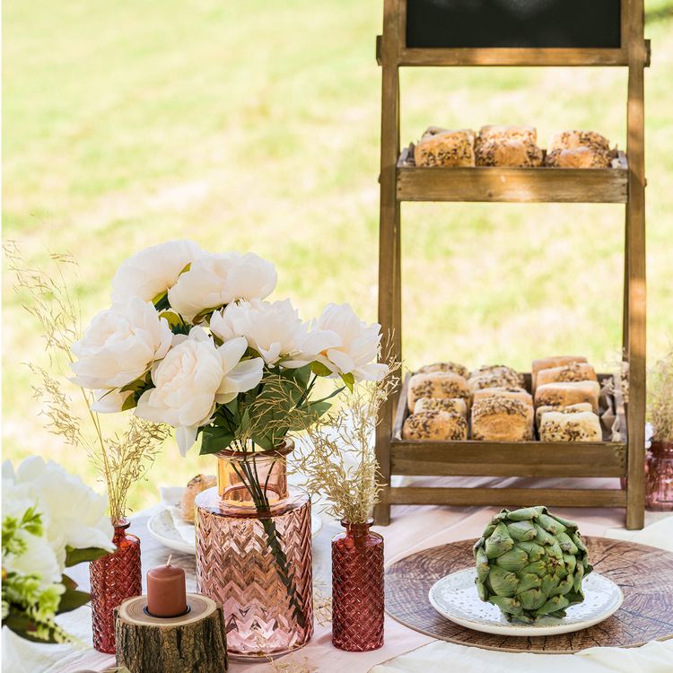 Untersetzer Holz-Optik 4er Platz-Set 38 cm rund abwischbar Tisch-Deko Untersetzer Holz-Optik 4er Platz-Set 38 cm rund abwischbar Tisch-Deko Hochzeit Geburtstag Sommerfest Dekoration Platz-Set