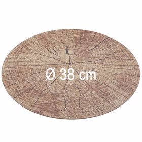Untersetzer Holz-Optik 8er Platz-Set 38 cm rund abwischbar Tisch-Deko Hochzeit Geburtstag Sommerfest Dekoration Platz-Set