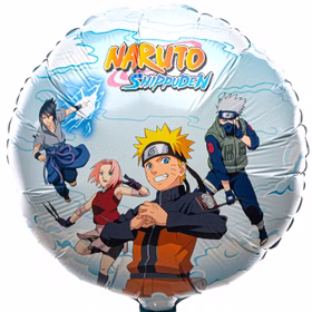 Naruto Folienballon rund Naruto Shippuden 43 cm Party-Deko Tisch-Deko Dekoration Geburtstag Kindergeburtstag Manga-Party Mottoparty Serie Comic Ballon Luftballon