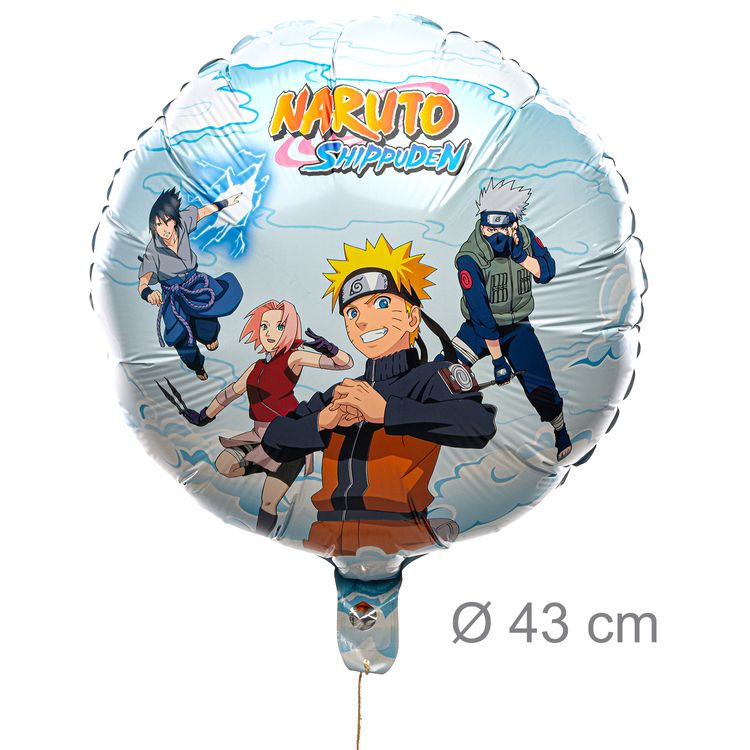 Naruto Folienballon rund Naruto Shippuden 43 cm Party-Deko Tisch-Deko Dekoration Geburtstag Kindergeburtstag Manga-Party Mottoparty Serie Comic Ballon Luftballon