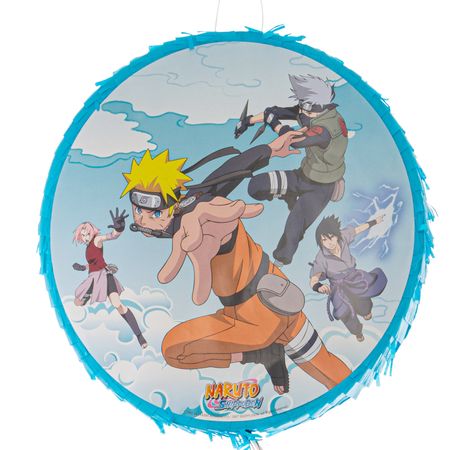 Naruto Pinata rund blau Naruto Shippuden 40 cm Party-Deko für Kinder