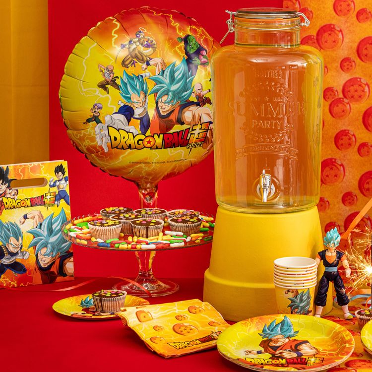 Dragon Ball Folienballon rund Manga 43 cm Party-Deko Tisch-Deko Dekoration Geburtstag Kindergeburtstag Manga-Party Mottoparty Serie Comic Ballon Luftballon