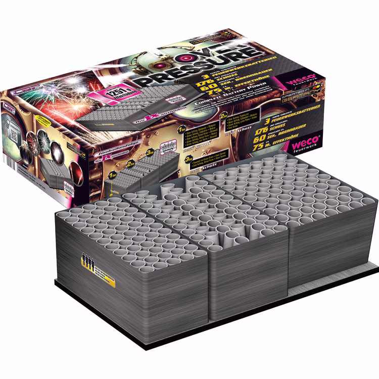 Overpressure Verbundfeuerwerk 60 Sek. von Weco Geburtstagsfeuerwerk, Silvesterfeuerwerk Overpressure Verbundfeuerwerk 60 Sek. von Weco Geburtstagsfeuerwerk, Silvesterfeuerwerk