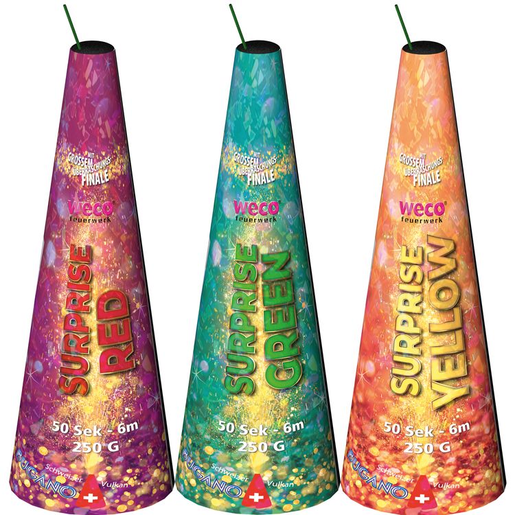 Überraschungsvulkan Gelb - Bodenfontäne 50 Sek. von Weco Überraschungsvulkan Gelb Bodenfontäne 50 Sek. von Weco/ Bugano