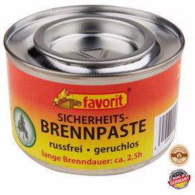Brennpaste inn der Aludose von Favorit 2,5 Stunden brenndauer, russfrei
