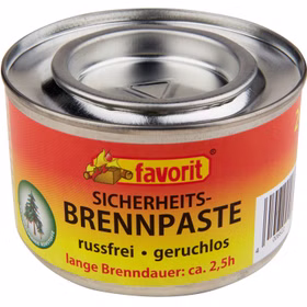 Brennpaste inn der Aludose von Favorit 2,5 Stunden brenndauer, russfrei