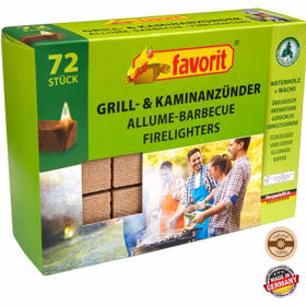 Grill- und Kaminanzünder aus Naturholz von Favorit 72er Packung Grill- und Kaminanzünder aus Naturholz von Favorit 72er Packung