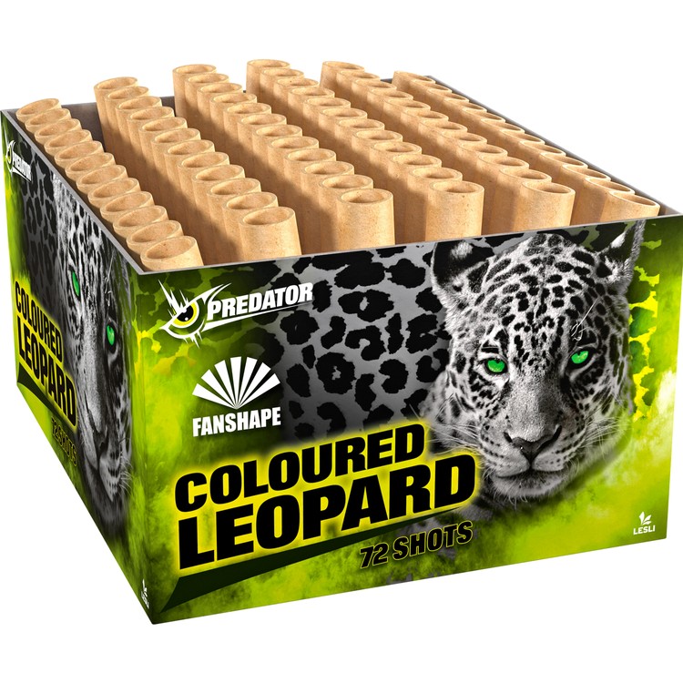 Coloured Leopard Batterie 24 Sek. von Lesli für Silvester, Hochzeiten, Geburtstage uvm.