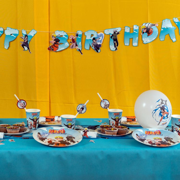 XXL Naruto Shippuden Party-Set Kindergeburtstag 73-tlg. Party-Deko Tischdeko Deko Dekoration Kindergeburtstag Geburtstag Manga Anime Comic Filmheld Party-Geschirr