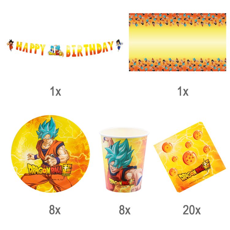 Dragon Ball Party-Set Kindergeburtstag 38-tlg. Party-Deko Tischdeko Deko Dekoration Kindergeburtstag Geburtstag Manga Anime Comic Filmheld Party-Geschirr